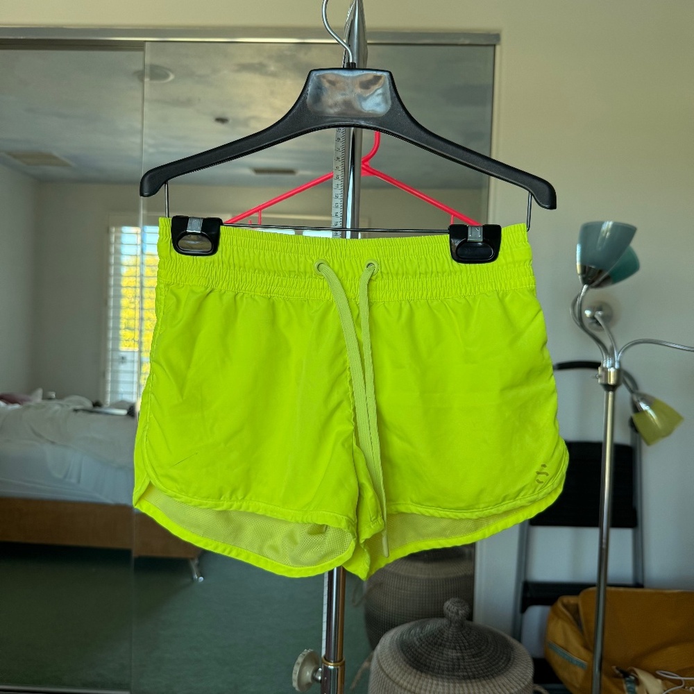 H&M Sport Neon Yellow Athletic Shorts